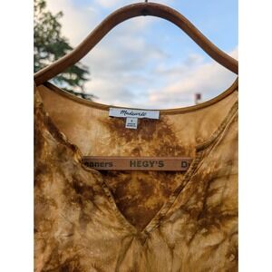 Madewell Tie Dye Print Long Sleeve Top V Neck‎ Boho Chic